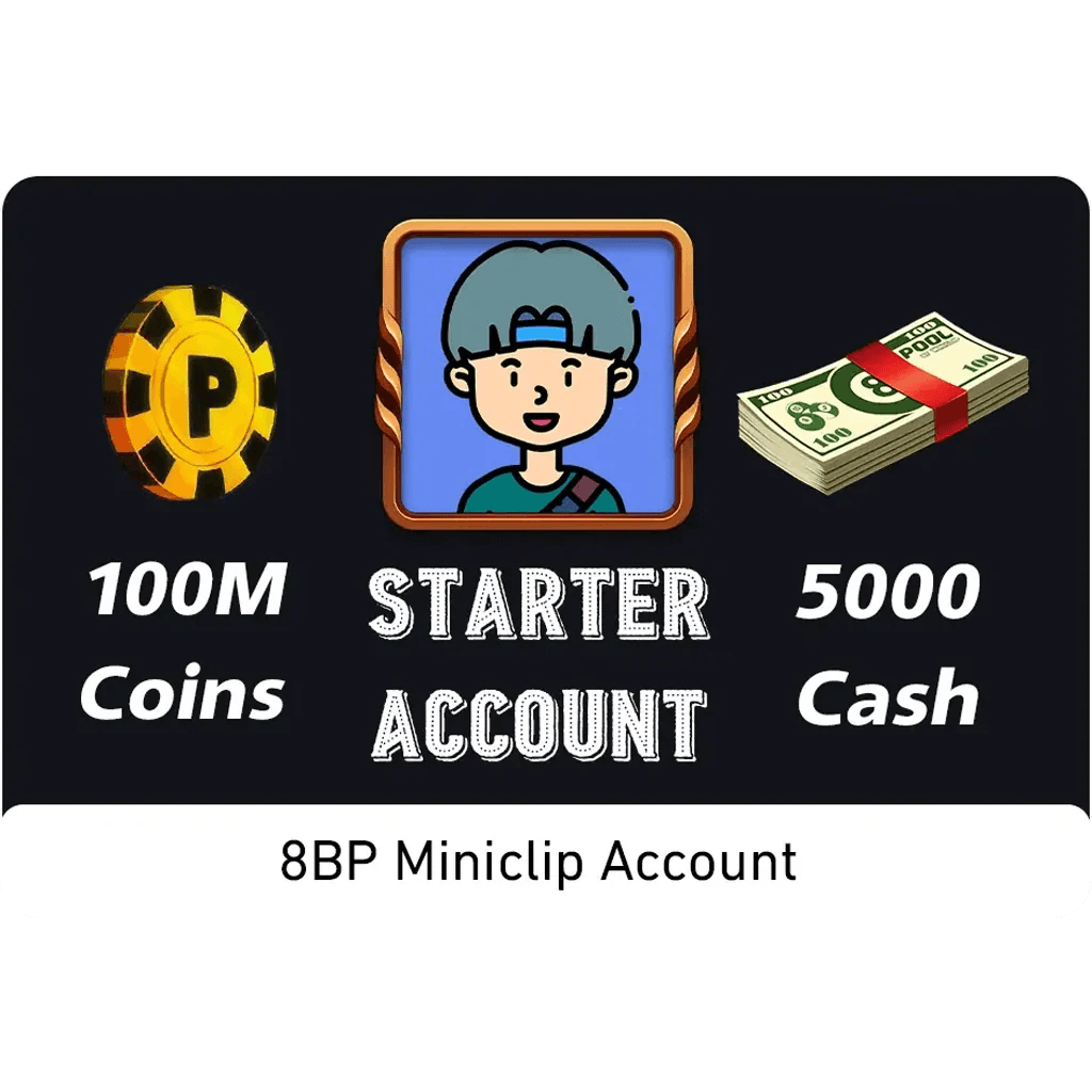 100 Million Coins 5000 Cash | Starter Miniclip Account | 8 Ball Pool