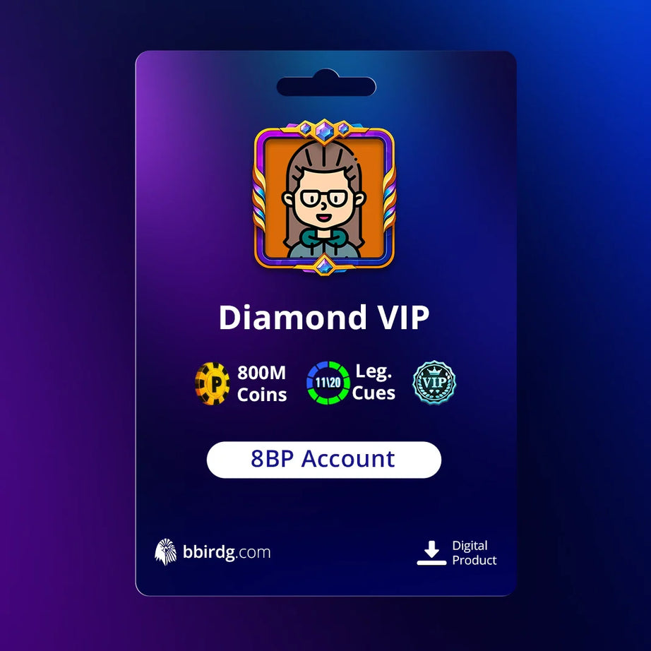 800 Million Coins & 11 Legendary Cues | Diamond VIP 8 Ball Pool Account