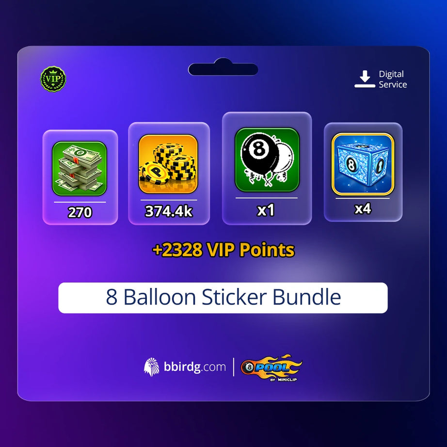 8 Balloon Sticker Bundle | 8 Ball Pool