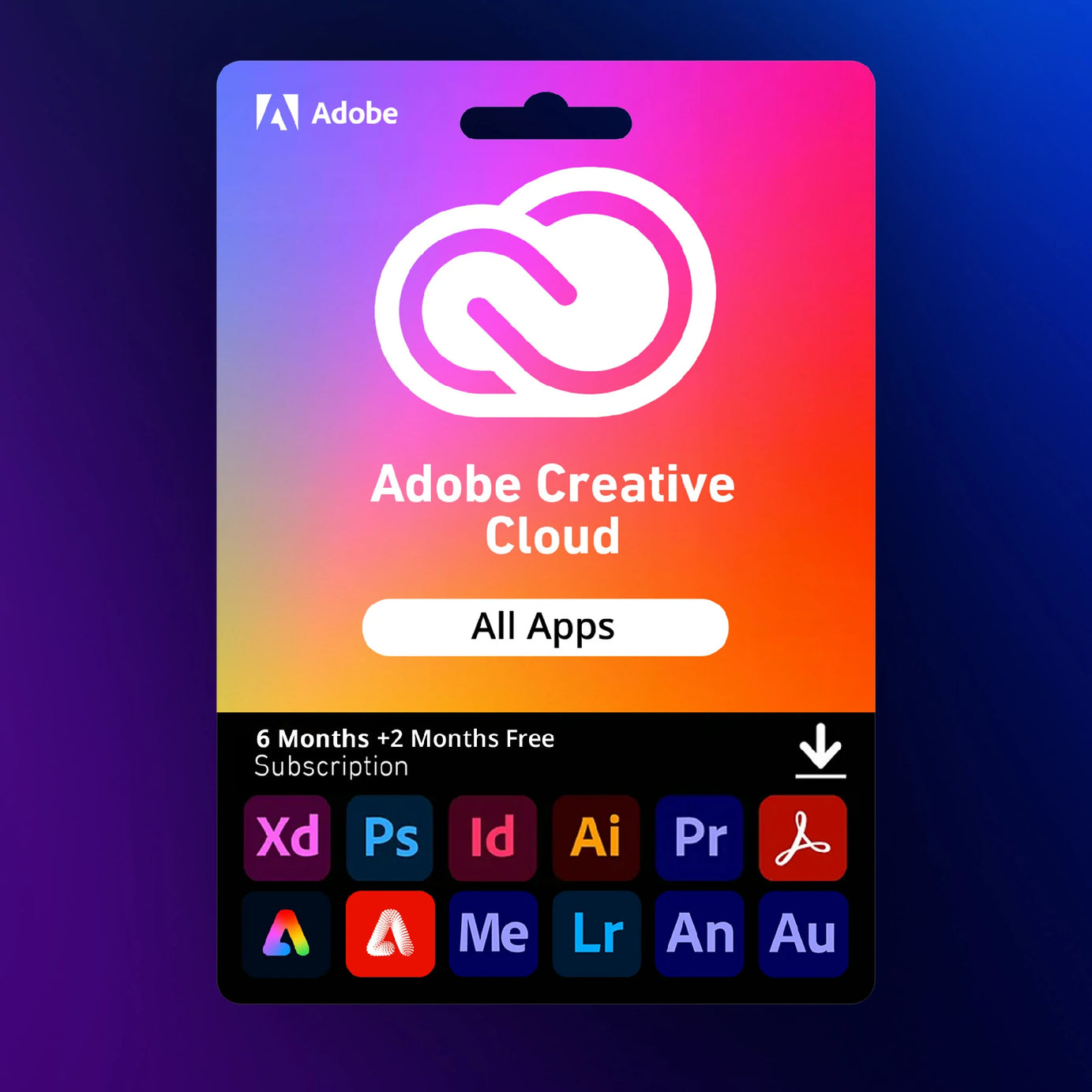 Adobe Creative Cloud All Apps - 6 أشهر + شهرين مجانيين 