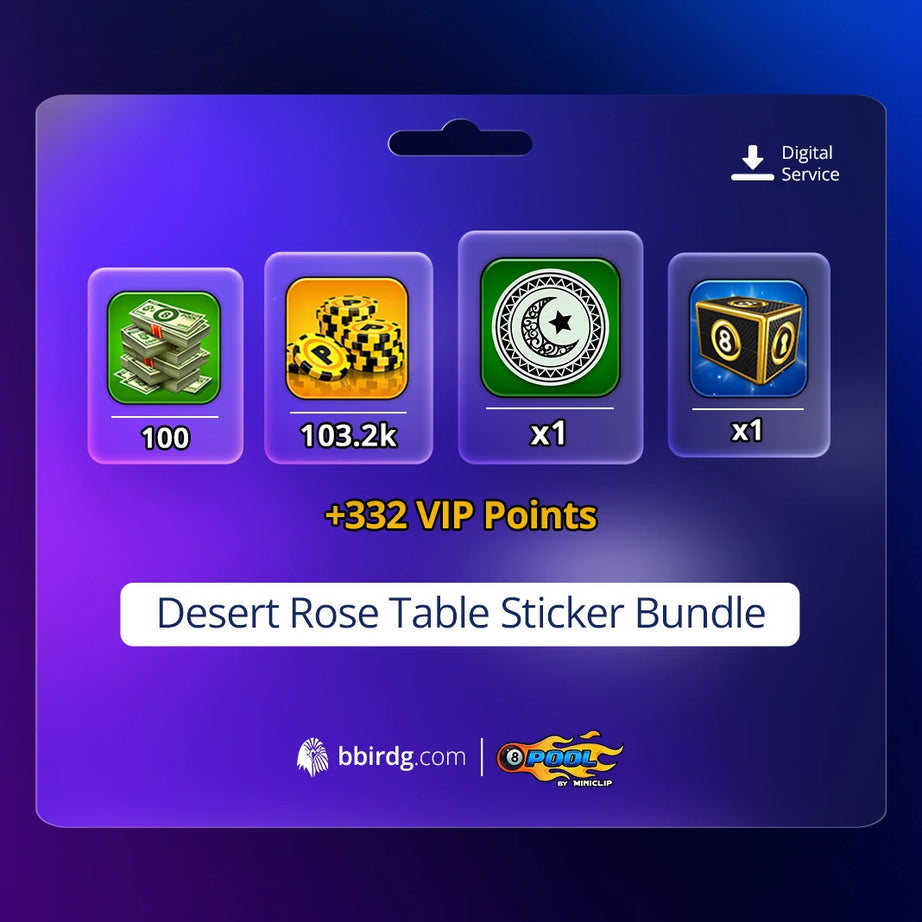 Desert Rose Table Sticker Bundle | 8 Ball Pool