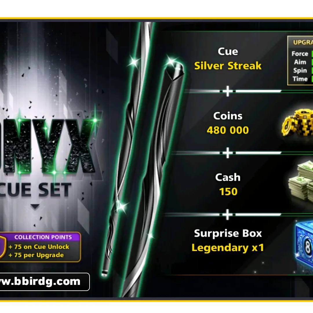 Silver Streak Cue - Dnyx Cue Set | 8 Ball Pool - BlackBird Store