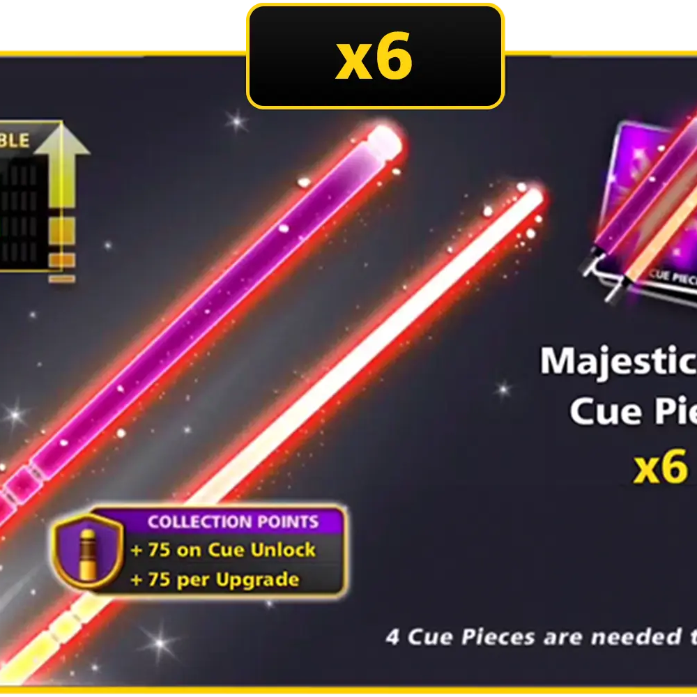 x6 Majestic Red Cue Pieces | 8 Ball Pool - BlackBird Store