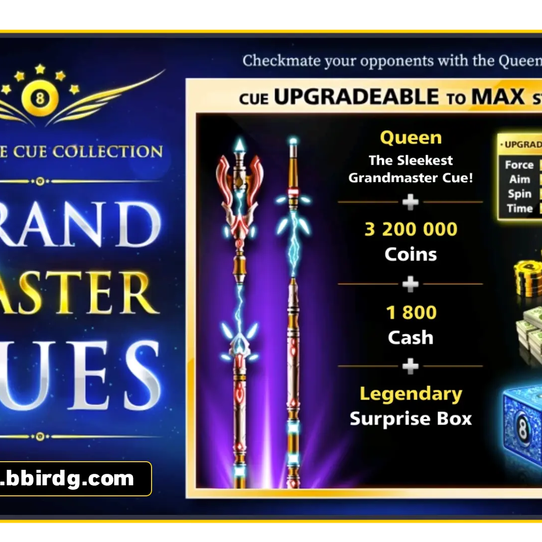 Queen Cue - Grand Master Cues | 8 Ball Pool - BlackBird Store