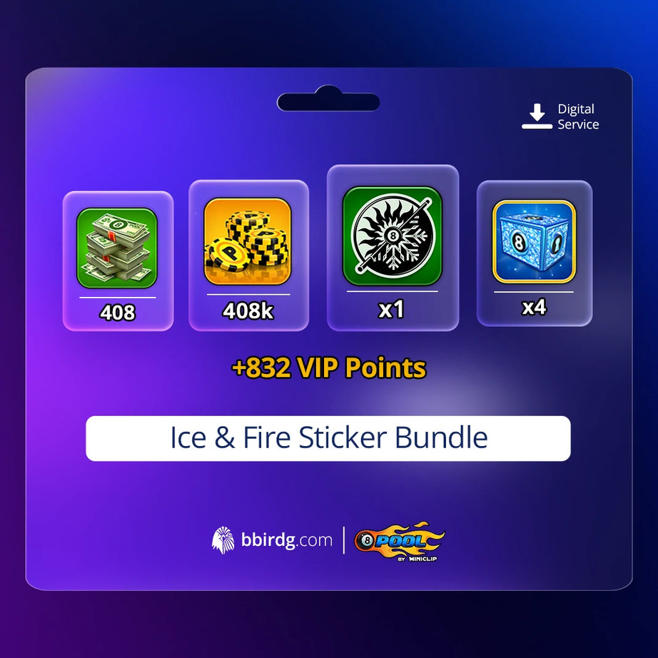 Ice & Fire Sticker Bundle | 8 Ball Pool