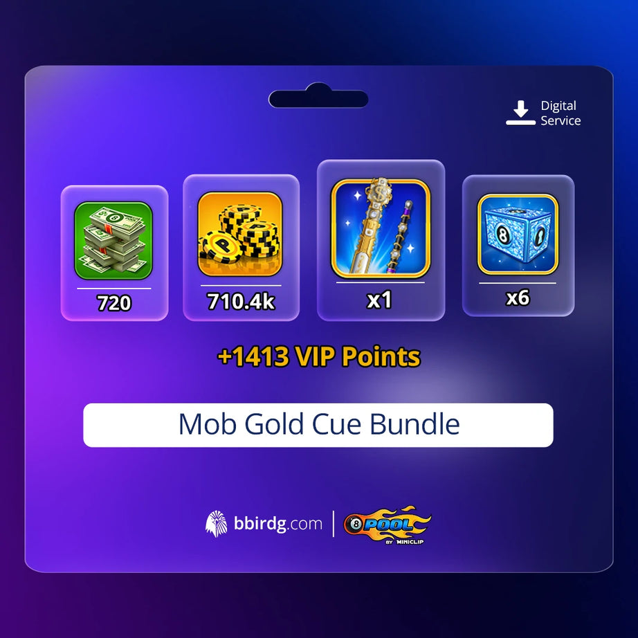 Mob Gold Cue Bundle | 8 Ball Pool