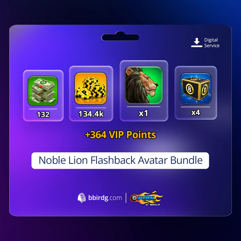 Noble Lion Flashback Avatar Bundle | 8 Ball Pool