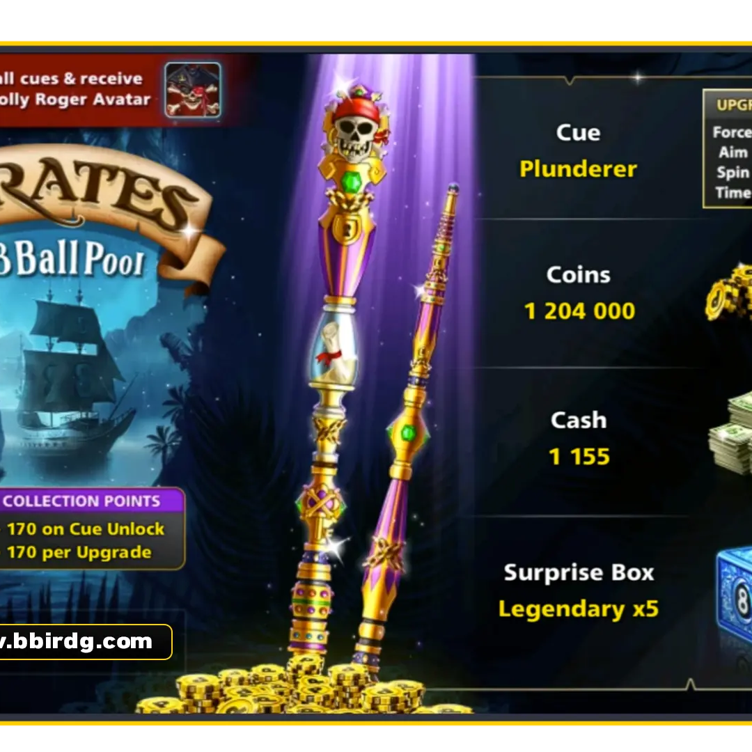 Plunderer Cue - Pirates of 8 Ball Pool | 8 Ball Pool - BlackBird Store