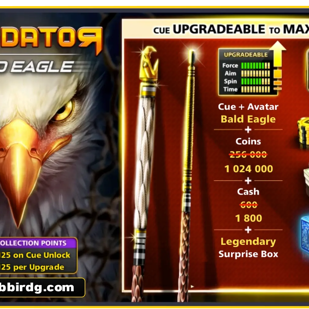 Bald Eagle Cue - Predator Collection | 8 Ball Pool - BlackBird Store