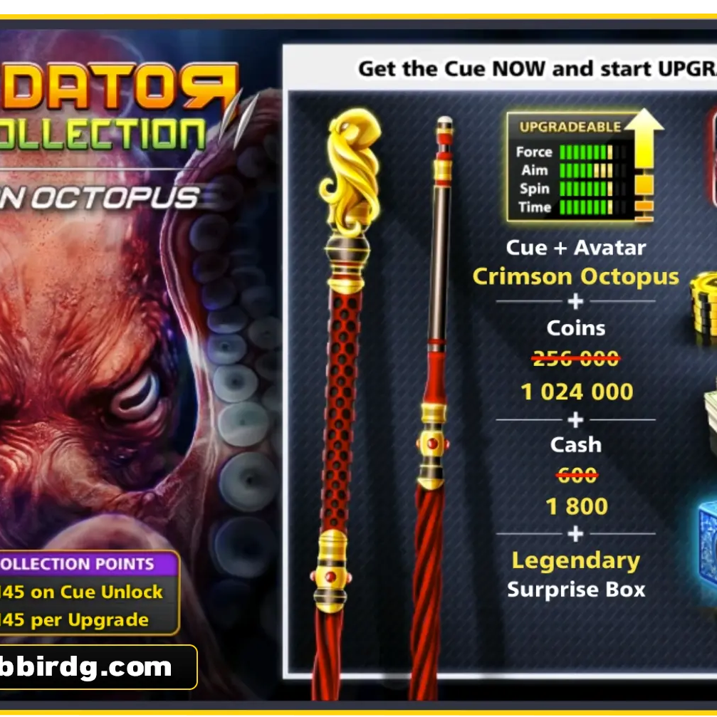 Crismon Octopus Cue - Predator Collection | 8 Ball Pool - BlackBird Store