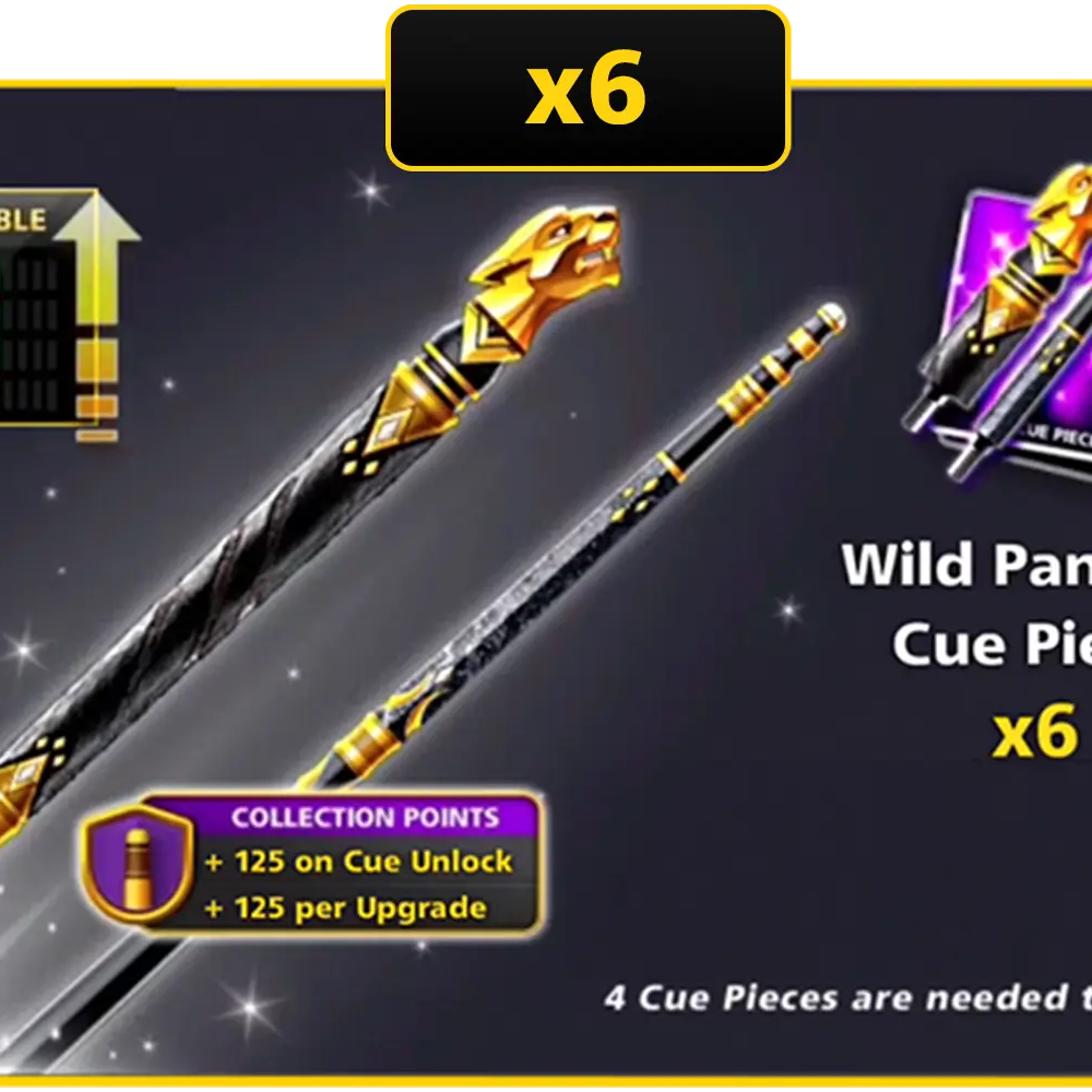 x6 Wild Panther Cue Pieces | 8 Ball Pool - BlackBird Store