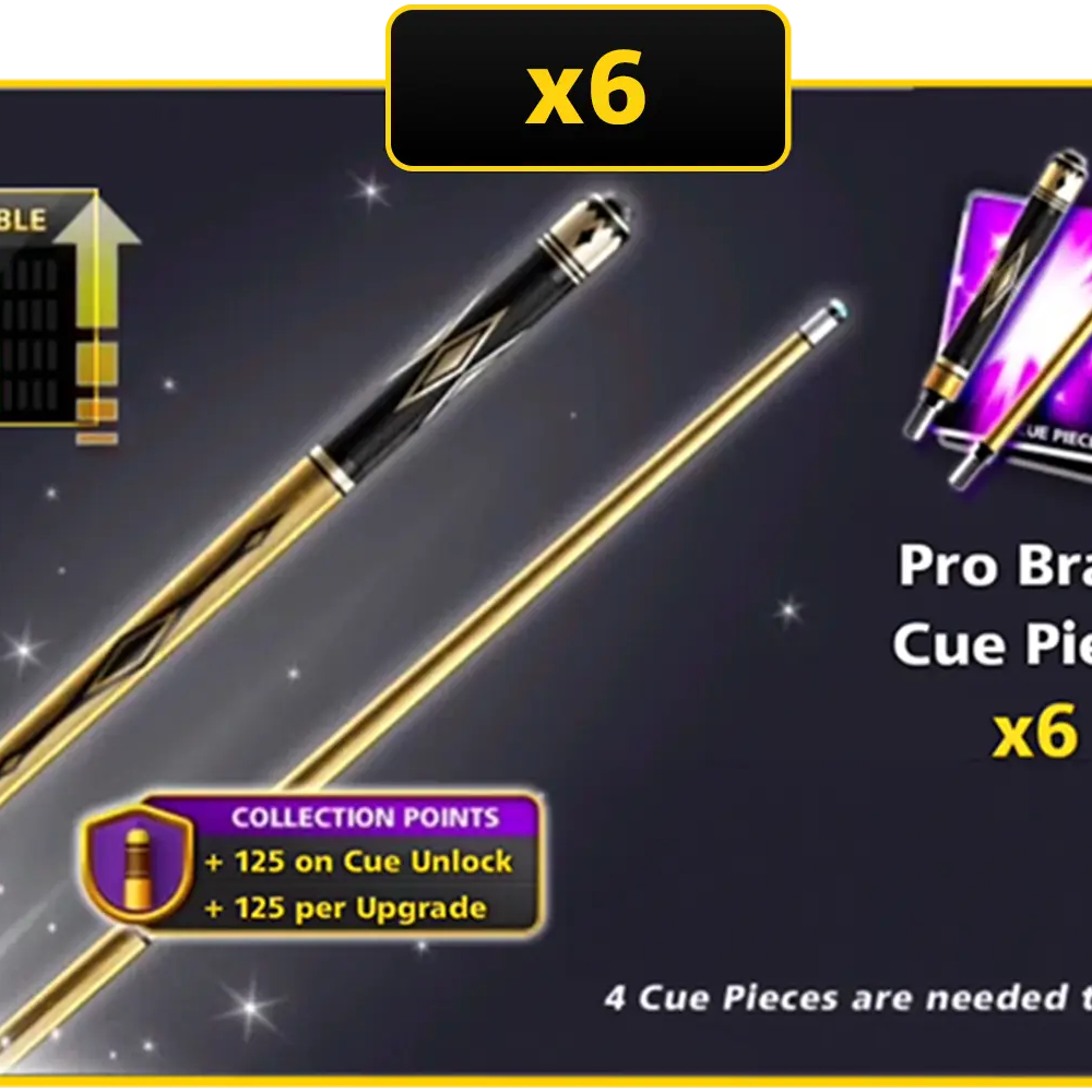 x6 Pro Pro Brass Cue Pieces | 8 Ball Pool - BlackBird Store