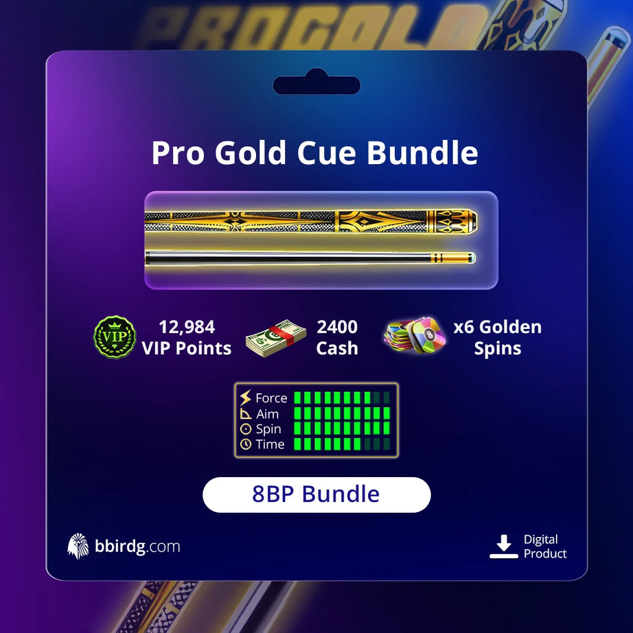 Pro Gold Cue Bundle | 8 Ball Pool