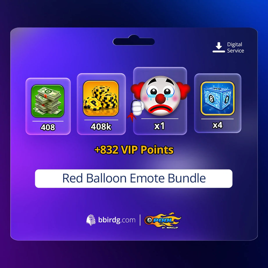 Red Balloon Emote Bundle | 8 Ball Pool