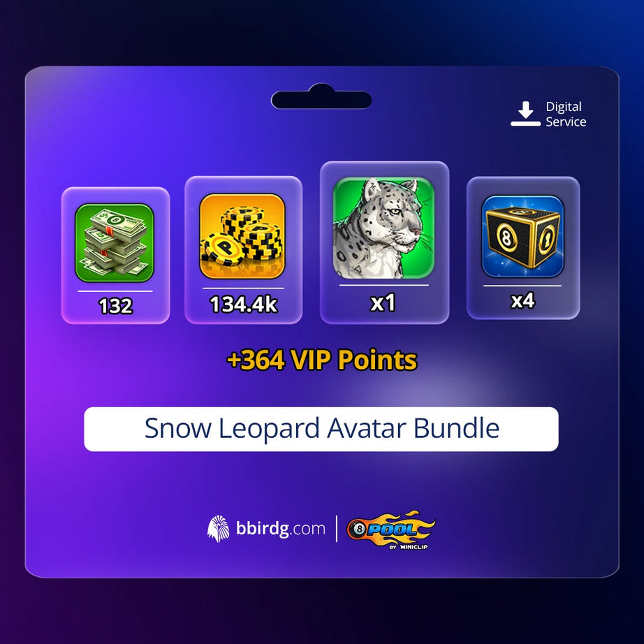 Snow Leopard Avatar Bundle | 8 Ball Pool