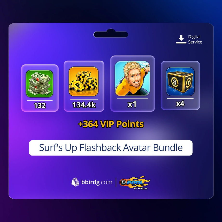 Surf's Up Flashback Avatar Bundle | 8 Ball Pool