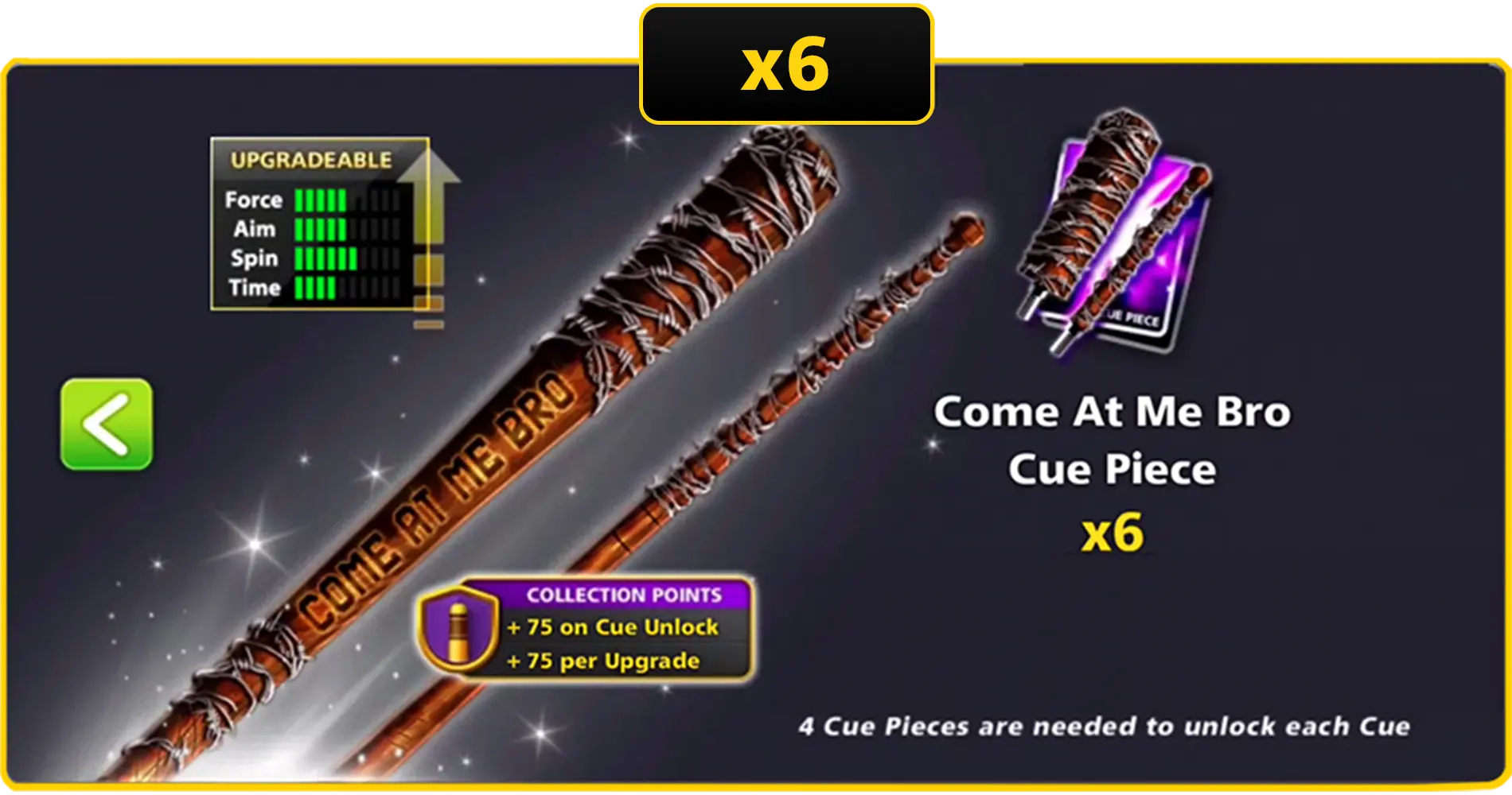 x6 Come At Me Bro Cue Pieces | 8 Ball Pool - BlackBird Store