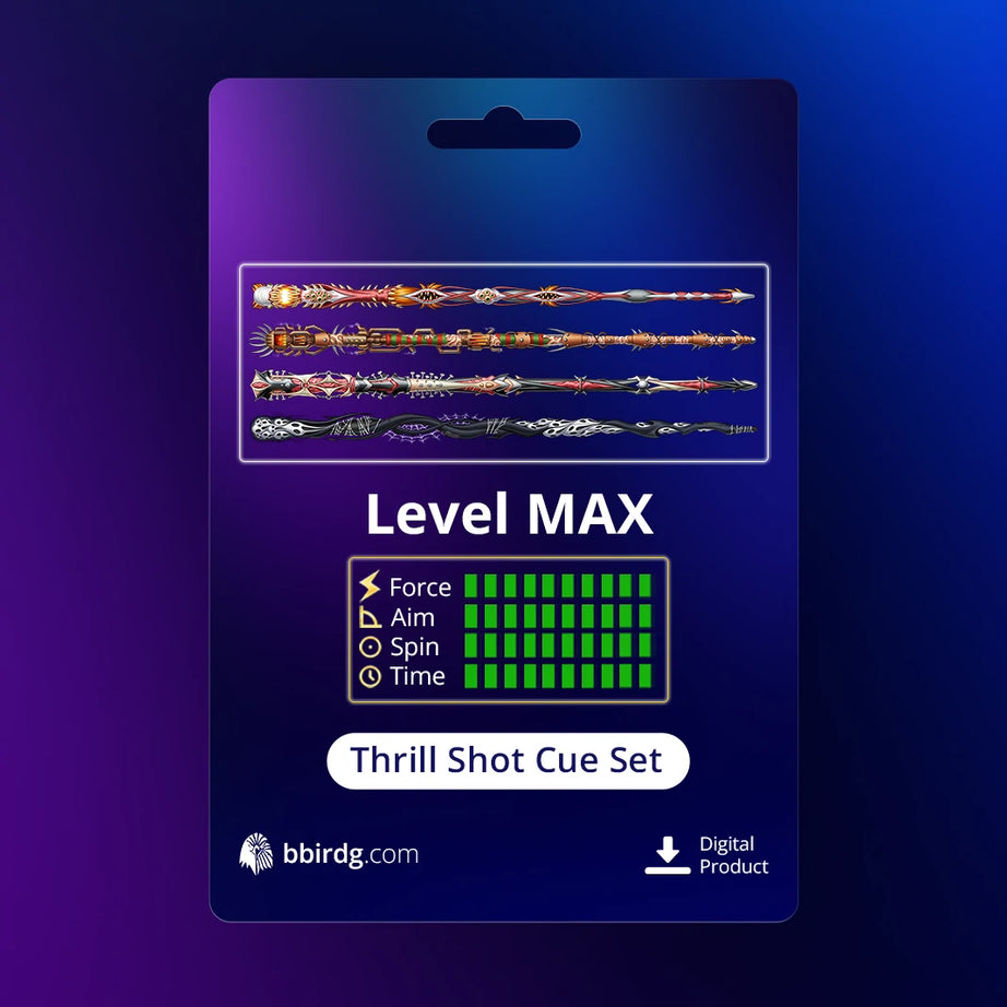 Thrill Shot Cue Set - MAX Level | 8 Ball Pool