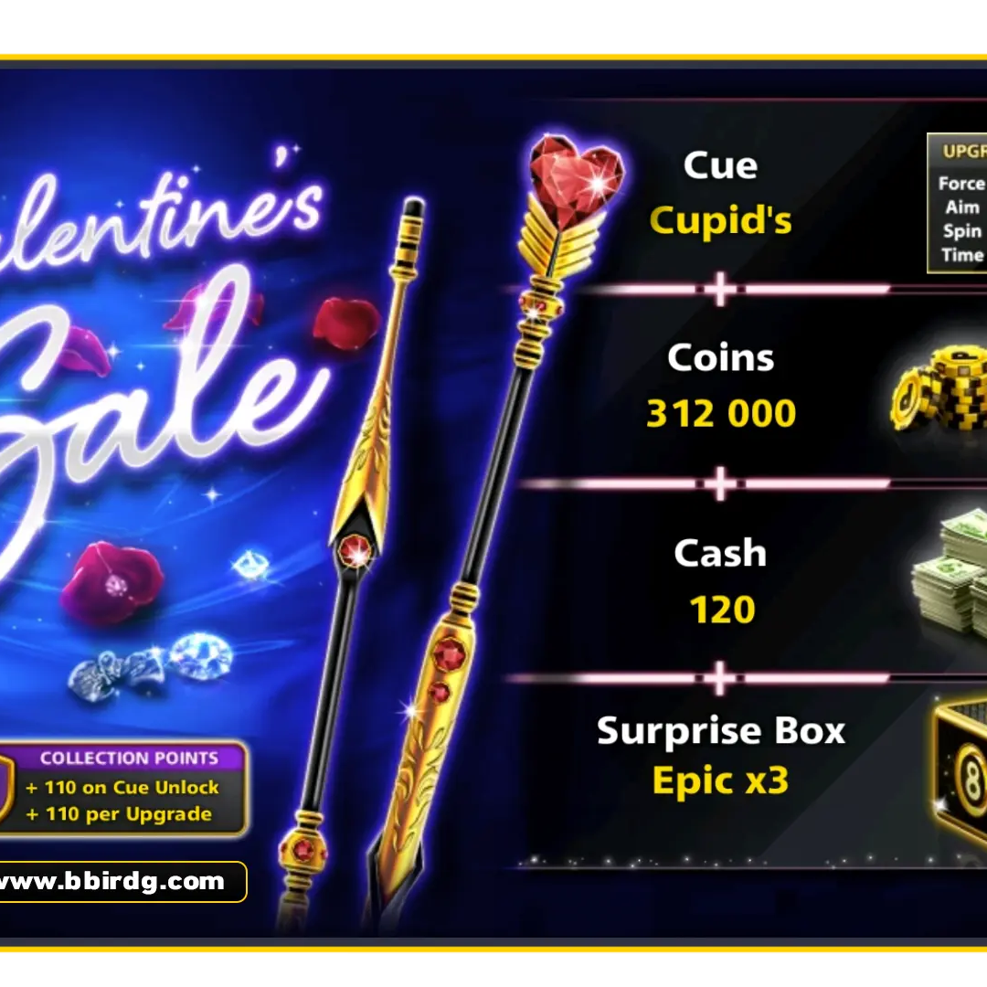 Cupid's Cue - Valentines Sale | 8 Ball Pool - BlackBird Store