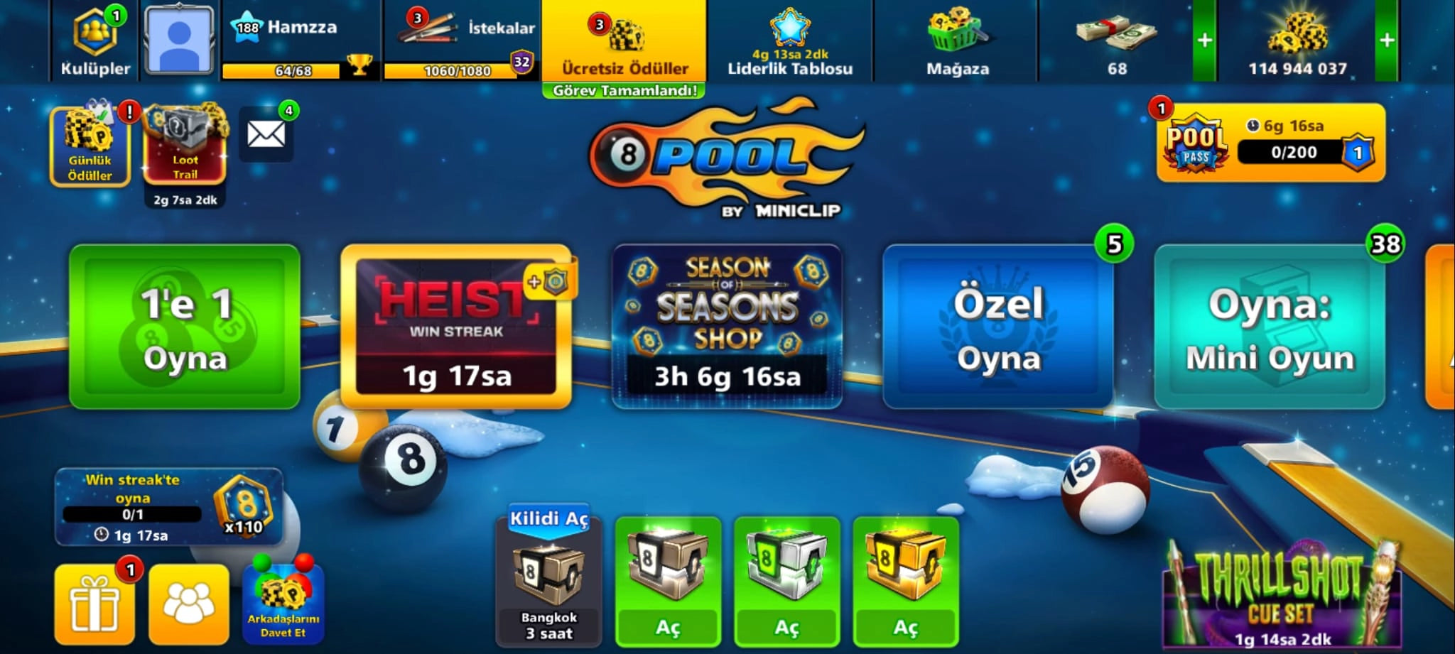 100 Million Coins and Rings | 8 Ball Pool Account