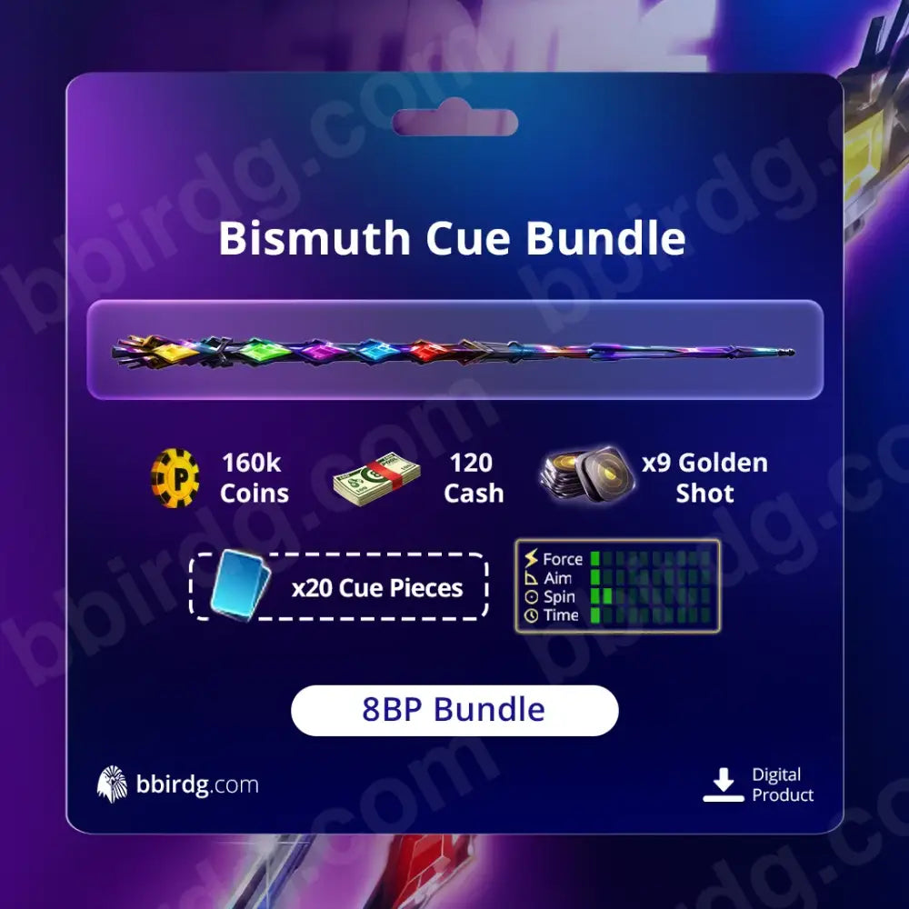Bismuth Animated Cue Bundle x20 Cue Pieces | 8 Ball Pool 8BP Deals