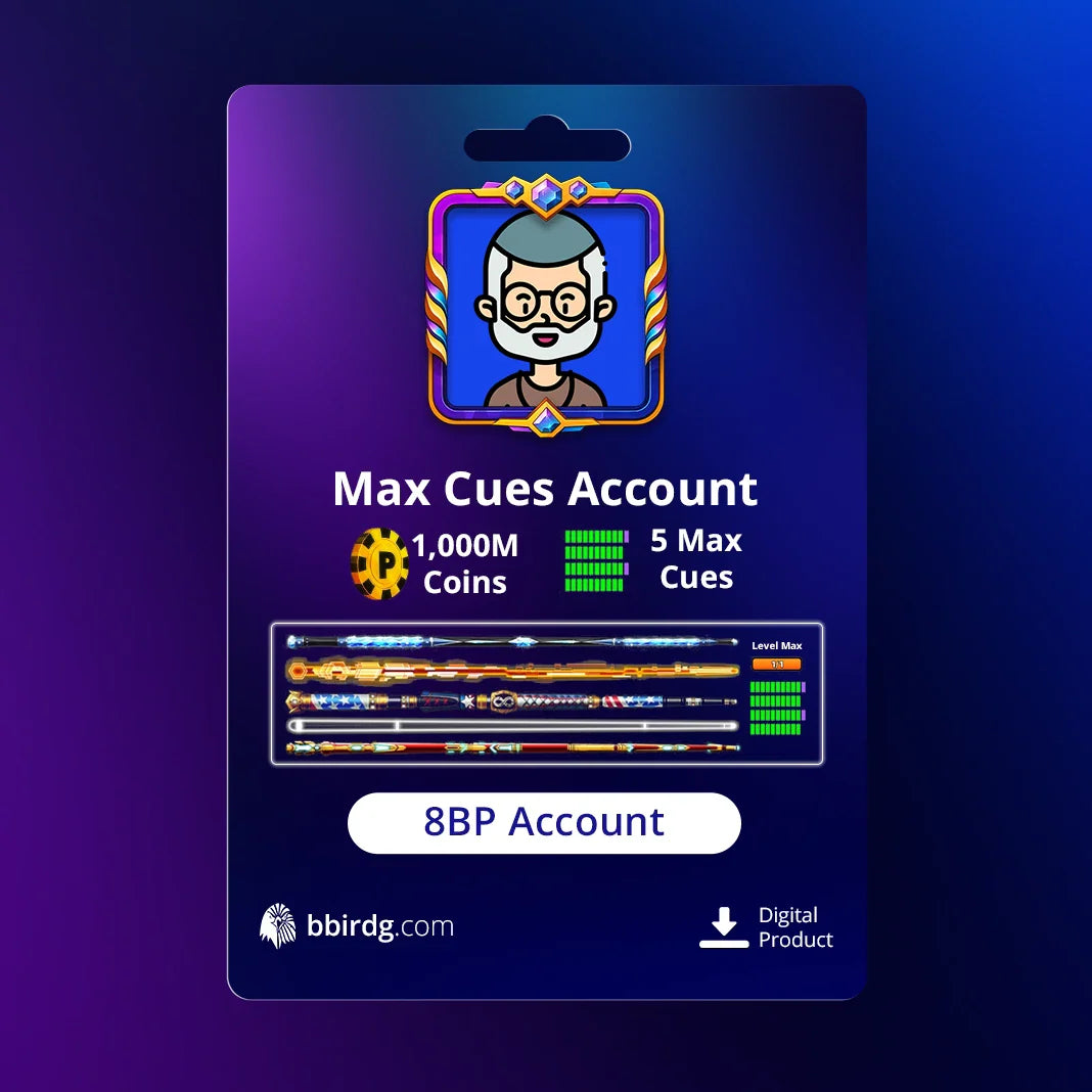 1 Billion Coins & 5 Maxed Cues | 8 Ball Pool Account